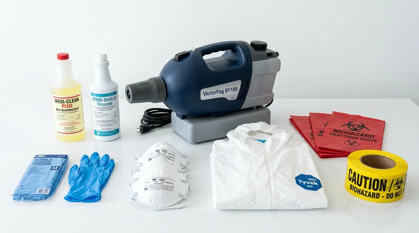 Professional biohazard remediation crew working in Brandon